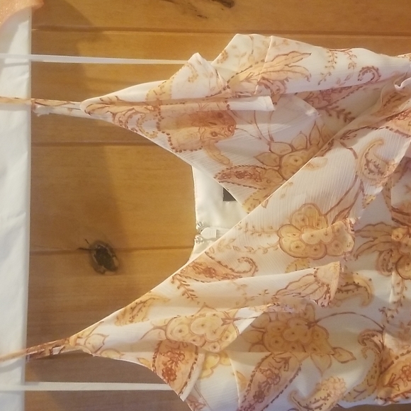 Express peach floral hi-lo maxi dress (XS) - Picture 3 of 7